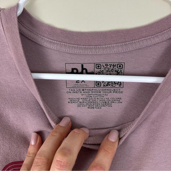 The Phluid Project Mauve Tee Plus Size 2X Pride Short Sleeve - Picture 3 of 8